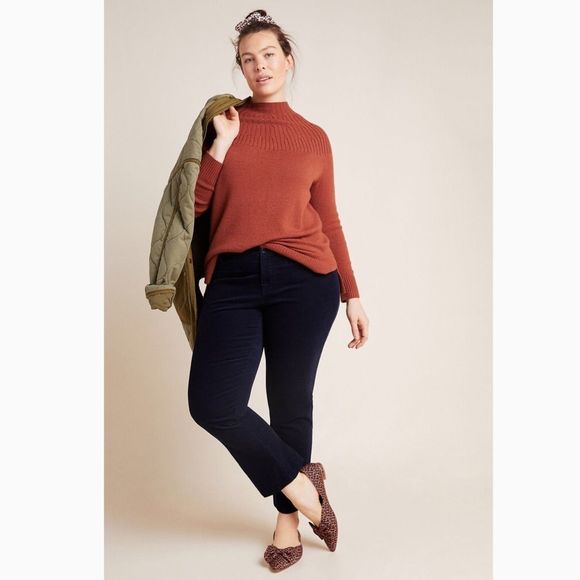 ANTHROPOLOGIE | Essential Corduroy Cropped Flare Trousers - Picture 1 of 6